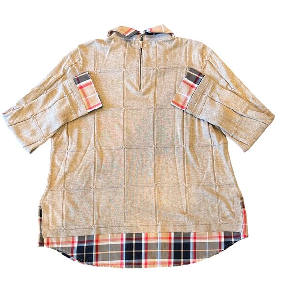 NWOT Foxcroft Shoshana in Tartan Plaid Knit Layered Sweater Size L - Picture 3 of 8